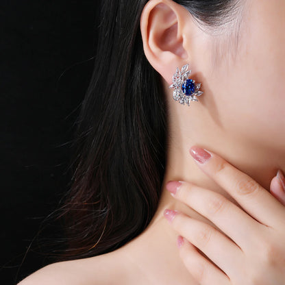 MuShan Jewelry 925 Sterling Silver Earring Designer 5A CZ Gemstones High Carbon Diamond 925 Sterling Silver Earrings Accessories