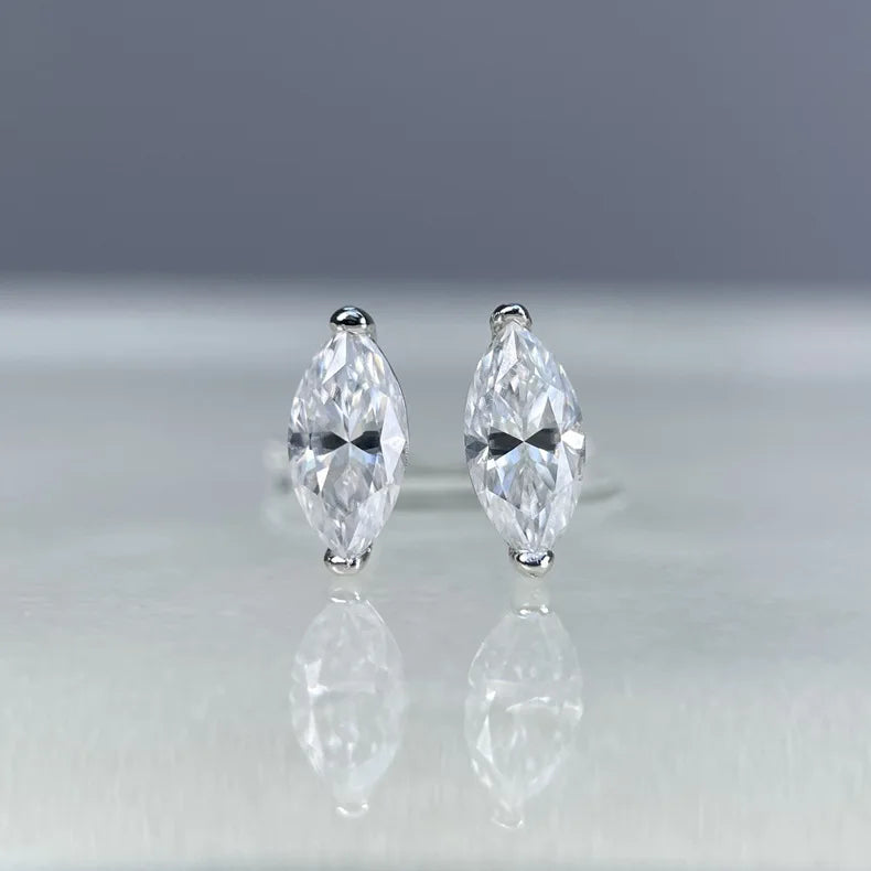 MuShan Luxury Jewelry 925 Sterling Silver Stud Earrings Boho Princess Moissanite Proposal for Fiancee Platinum Plated MST Patent