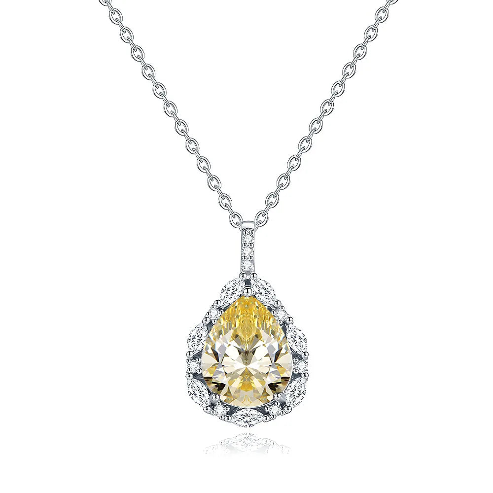 MuShan Jewelry 925 Sterling Silver Necklace Pendant Chain HCD Gemstones Christmas Gift Girlfriend Gift Women Necklaces Jewelry