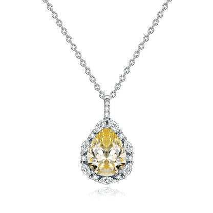MuShan Jewelry 925 Sterling Silver Necklace Pendant Chain HCD Gemstones Christmas Gift Girlfriend Gift Women Necklaces Jewelry