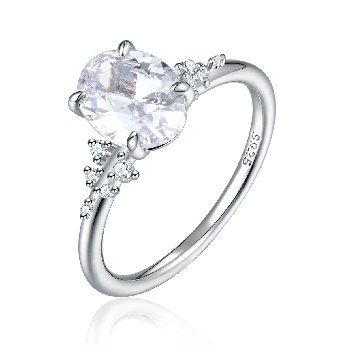 MuiShan Jevelry 925 Sterling Silver Rings Bands Engagement Ring 5A Cubic Zirconia Birthday Valentine Amniversary Women Gift
