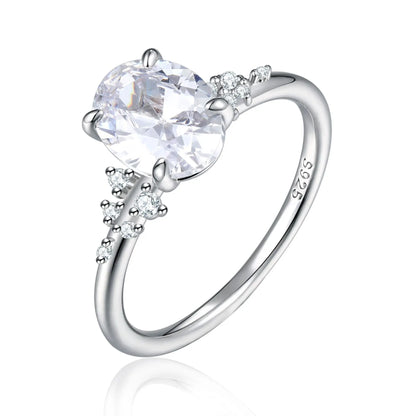 MuiShan Jevelry 925 Sterling Silver Rings Bands Engagement Ring 5A Cubic Zirconia Birthday Valentine Amniversary Women Gift