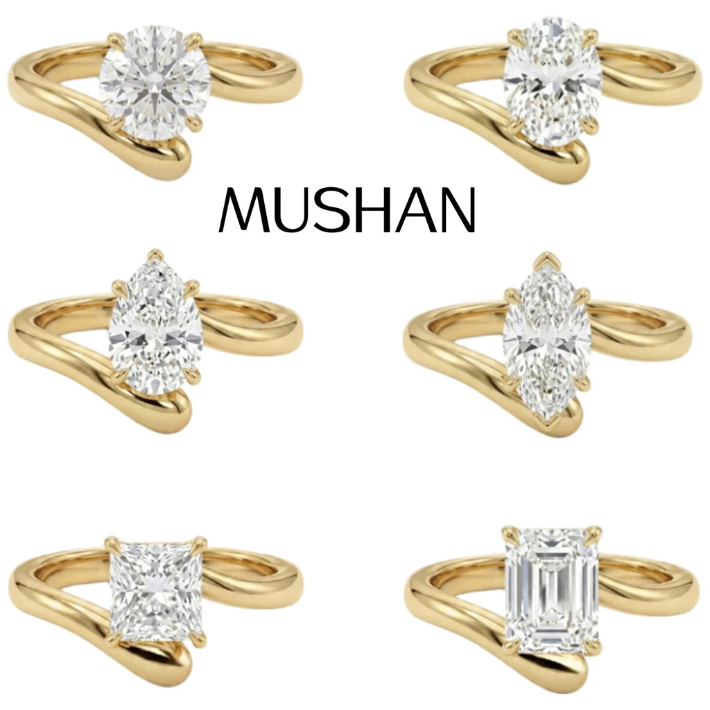 MUSHAN Custom Jewelry 925 Sterling Silver Ring Moissanite D Color VVS Fine Fashion 925 Sterling Silver Rings Diamond Accessories