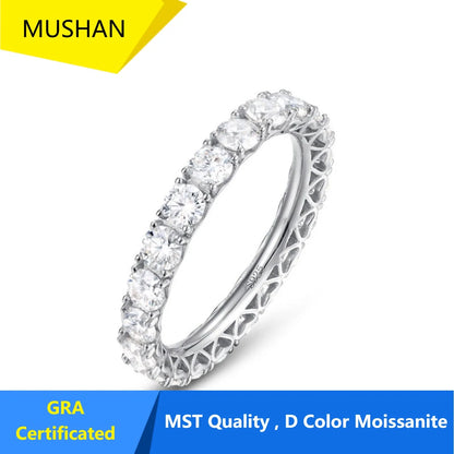 MUHAN Luxury Jewelry  925 Sterling Silver Ring Wedding Band  Women GRA Certificate Moissanite Diamond Rings D Color Fine Jewelry