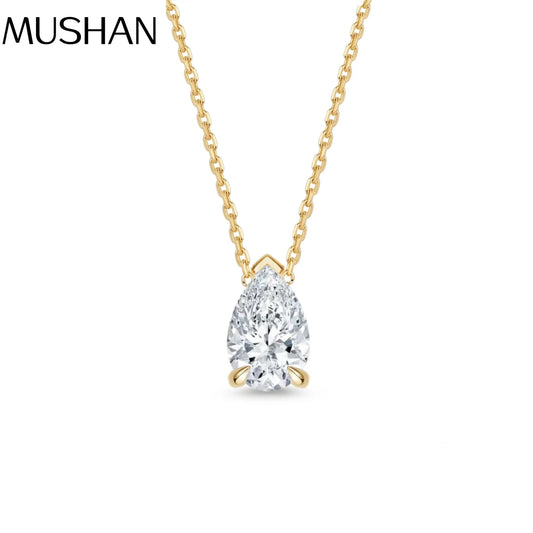 MUSHAN Bespoke Jewelry 925 Sterling Silver Necklace Moissanite D Color VVS1 Fine Princess Timeless Trendy Pendants Diamond