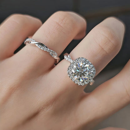 MUSHAN Luxury Jewelry 925 Sterling Silver Ring Band Women GRA Certificated Moissanite Diamond Emerald D Color Rings Fine Jewelry