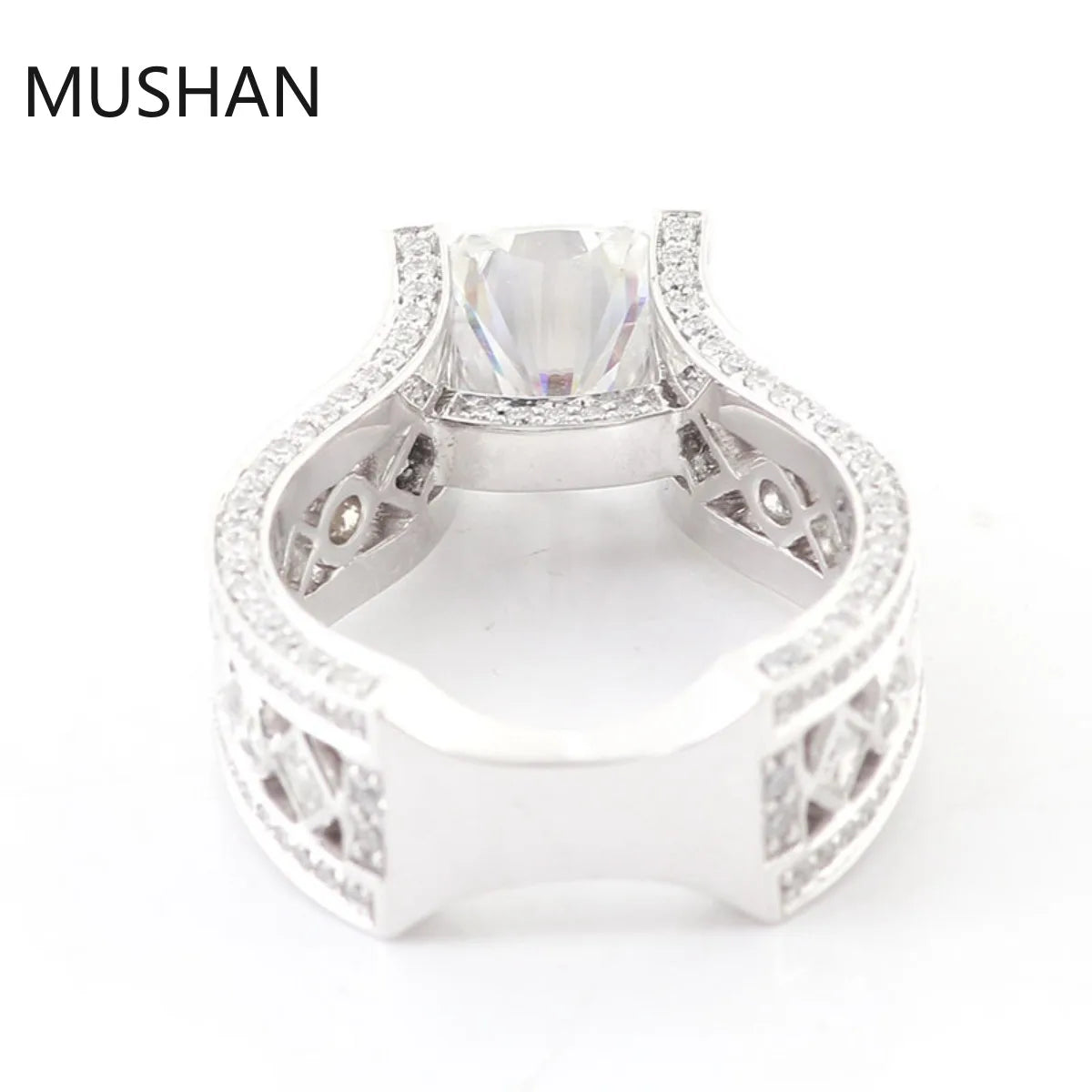 MUSHAN Luxury Custom 14K 18K Gold Rings Band Jewelry With Moissanite Diamond Lab Grown Gemstones Diamond Wedding Ring For Women