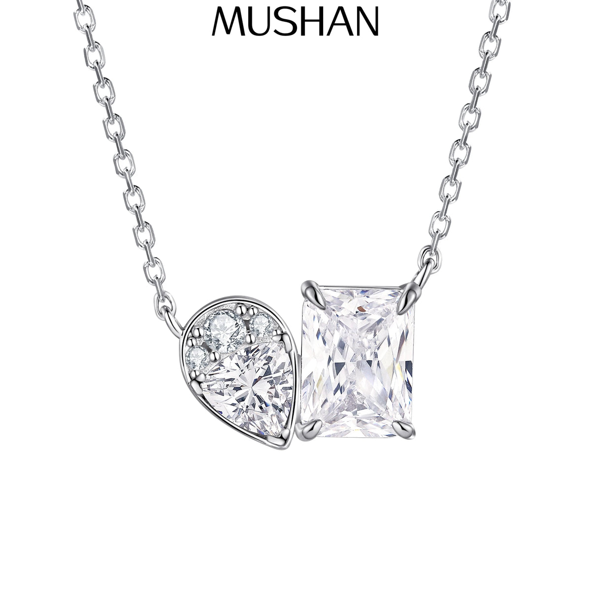 Collier MuShan Brand Jewelry en argent sterling 925, choker avec zircon de grade 7A, bijou de soirée plaqué rhodium pour femme, pendentif haut de gamme