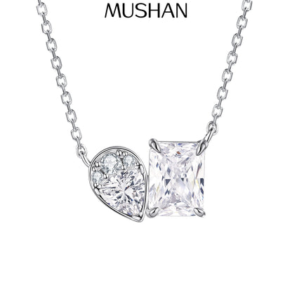 Collier MuShan Brand Jewelry en argent sterling 925, choker avec zircon de grade 7A, bijou de soirée plaqué rhodium pour femme, pendentif haut de gamme
