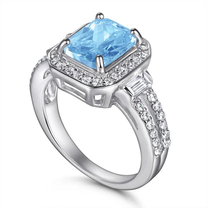MuShan Jewelry 925 Sterling Silver Rings Bands Engagement Ring 5A Cubic Zirconia Romantic Rings Bands Anniversary  Women Gift
