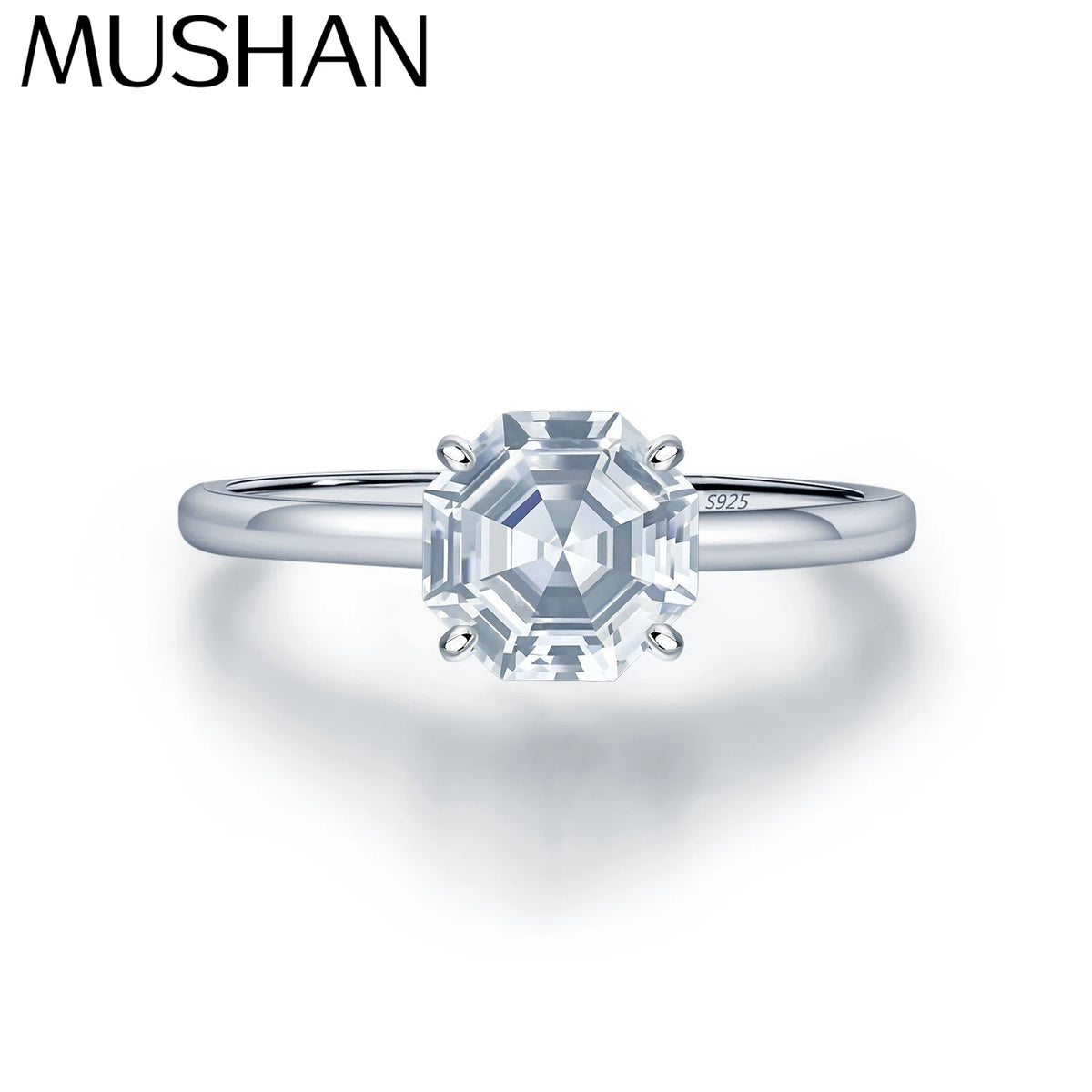 Anillo de compromiso de plata de ley 925 MuShan Jewelry, alianza de boda con diamante de alto carbono, estilo moderno para mujer, joyería fina