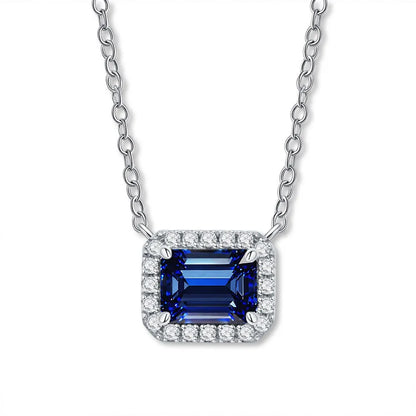 MUSHAN Bijoux de luxe pour femme, pendentif cube de sucre en argent sterling S925 avec diamant haut carbone, collier avec saphir et diamants