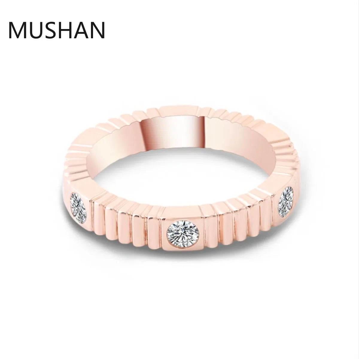 MUSHAN Luxury Custom 14K 18K Gold Rings Band Jewelry With Moissanite Diamond Lab Grown Gemstones Diamond Wedding Ring For Women