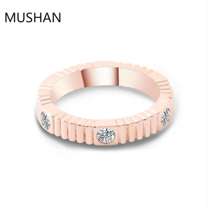 MUSHAN Luxury Custom 14K 18K Gold Rings Band Jewelry With Moissanite Diamond Lab Grown Gemstones Diamond Wedding Ring For Women