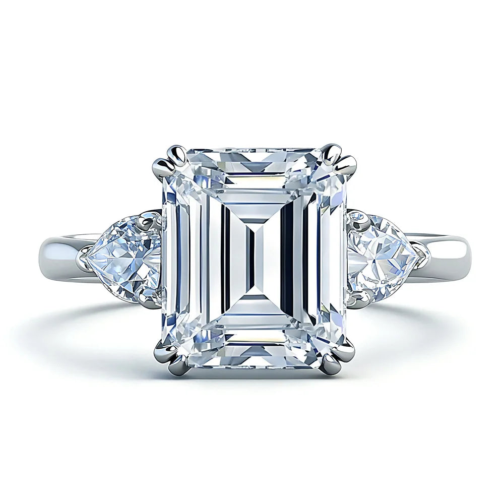 Bague de luxe MUSHAN en argent sterling 925, bague cocktail ronde en moissanite pour fiancée, plaqué or 18K, bagues brevetées MST