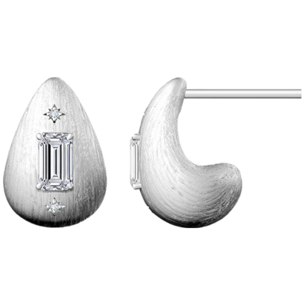 MUSHAN Joyería personalizada Pendientes de plata de ley 925, moissanita color D VVS1, pendientes de novia de amor fino, exquisitos accesorios de diamante