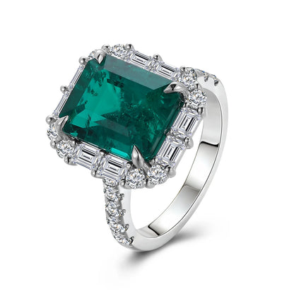 MUSHAN Custom Jewelry 10k 14k 18k Gold Platinum PT950 s925 Silver Ring 5ct Lab Grown Emerald Wedding Ring Women 18K Gold Jewelry