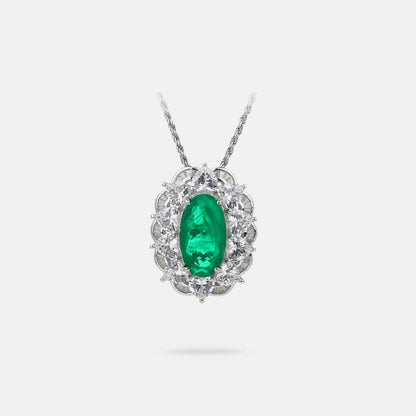 Collar MuShan Luxury Jewelry de plata de ley 925 con rubí cultivado en laboratorio de talla marquesa, para uso diario, para mujer, chapado en oro de 18K, para aniversario