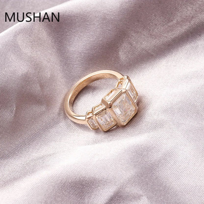 MUSHAN Luxury Custom 14K 18K Gold Rings Band Jewelry With Moissanite Diamond Lab Grown Gemstones Diamond Wedding Ring For Women
