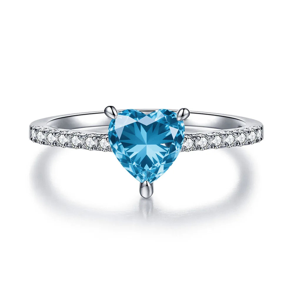 Anillo de diamantes amarillos en forma de corazón MUSHAN Luxury Jewelry, anillo de plata pura S925 con encanto femenino