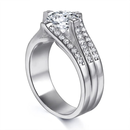 Anillo de plata de ley 925 con circonita de grado 7A de MuShan Luxury Jewelry, radiante para el día, ideal para esposa, joyería fina chapada en oro real.