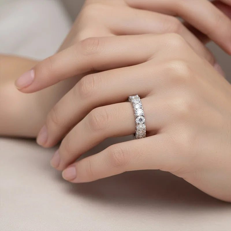 Bague en argent sterling 925 MUSHAN Luxury Jewelry pour femme, alliance avec diamant moissanite couleur D et émeraude, certifiée GRA, bijou de luxe