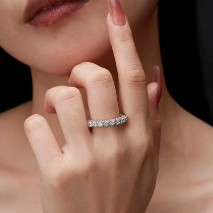 Bague MUSHAN Luxury Jewelry en argent sterling 925 pour femme, diamant moissanite taille émeraude certifié GRA, couleur D, bijou raffiné