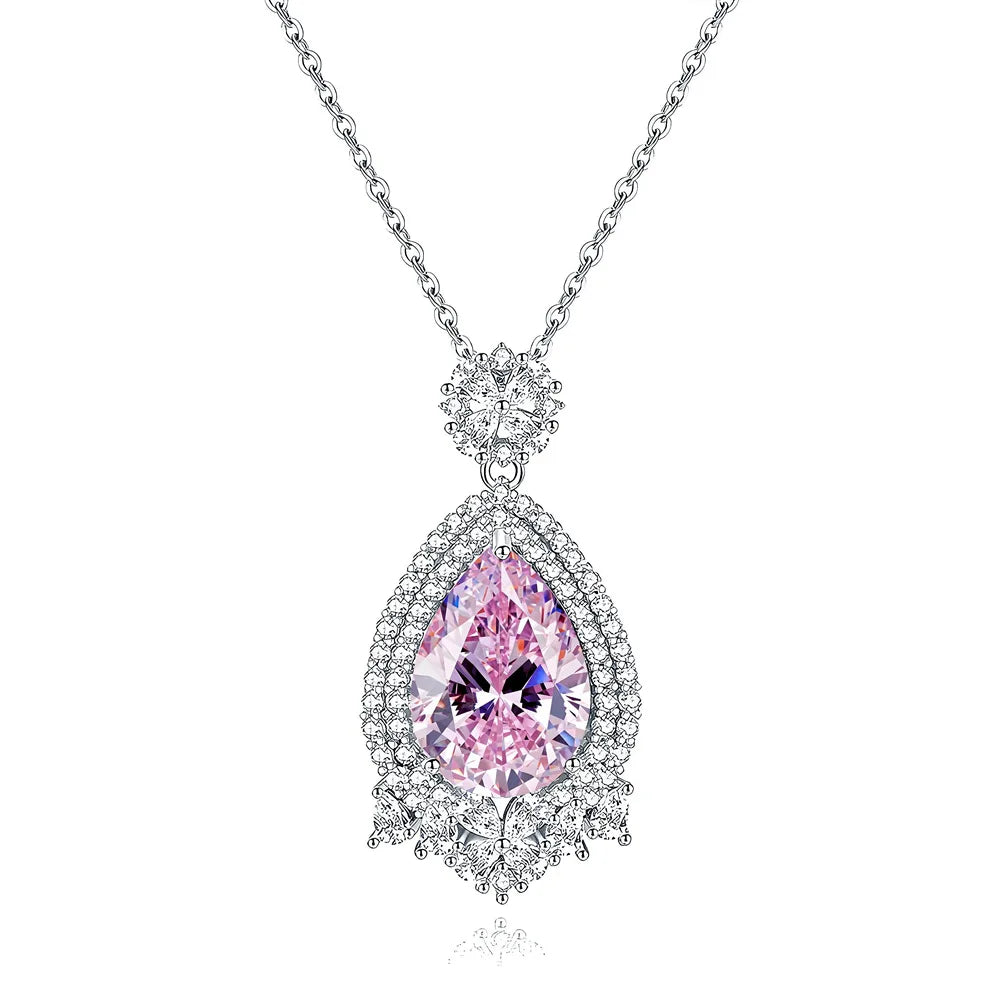 MuShan Jewelry 925 Sterling Silver Necklace Pendant Chain HCD Diamonds Valentine Gift Minimalist Style Women Necklaces Jewelry