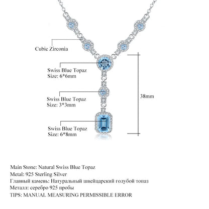 MUSHAN Bespoke Jewelry 925 Sterling Silver Necklace Lab Blue Ruby Cushion Evening Wear for Women 18K Gold Plated Anniversary
