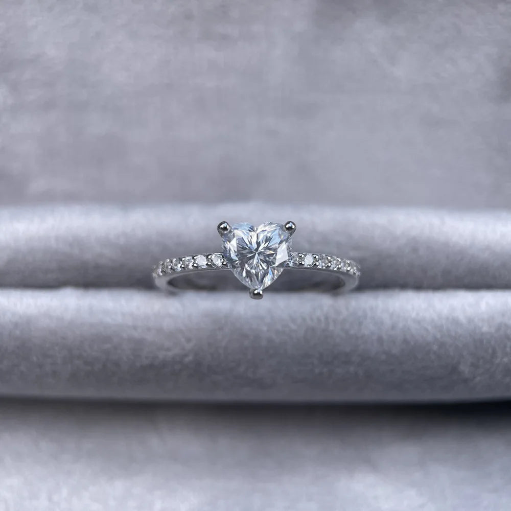 MuShan Designer Jewelry 925 Sterling Silver Ring Moissanite Elegant Ring for Girlfriend 18K Gold Plated MST Patent GRA Rings