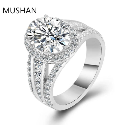 MUSHAN Luxury Custom 14K 18K Gold Rings Band Jewelry With Moissanite Diamond Lab Grown Gemstones Diamond Wedding Ring For Women