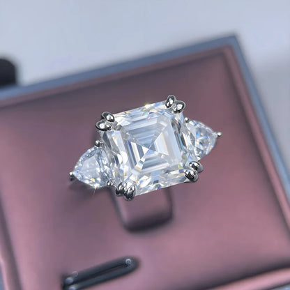 MuShan Jewelry 925 Sterling Silver Ring Wedding Band 5ct Moissanite Diamond Rings Jewelry D Color VVS1 Level GAR Cerfitiface