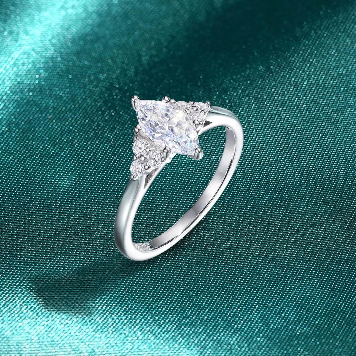 MuShan Designer Jewelry 925 Sterling Silver Ring Zircon 7A Marquise Vacation for Girls 18K Rose Gold Plated Fine Jewelry Rings