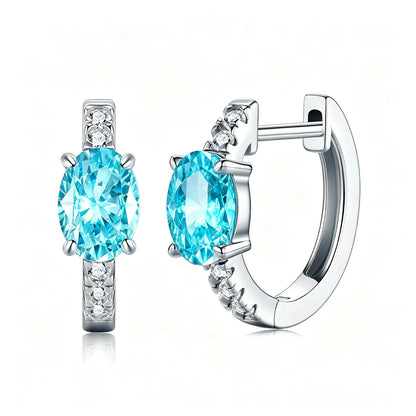 MUSHAN Custom Jewelry 925 Sterling Silver Stud 2.15CT Earrings Women Lab Grown Gemstones Ruby Emerald Sapphire Stud Drop Jewelry