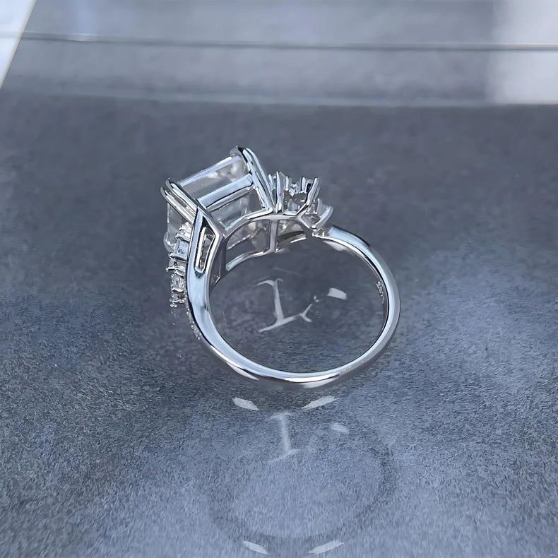MuShan Designer Jewelry 925 Sterling Silver Ring Moissanite Diamond Casual Ring for Bride 18K Real Gold Plated MST Patent Rings