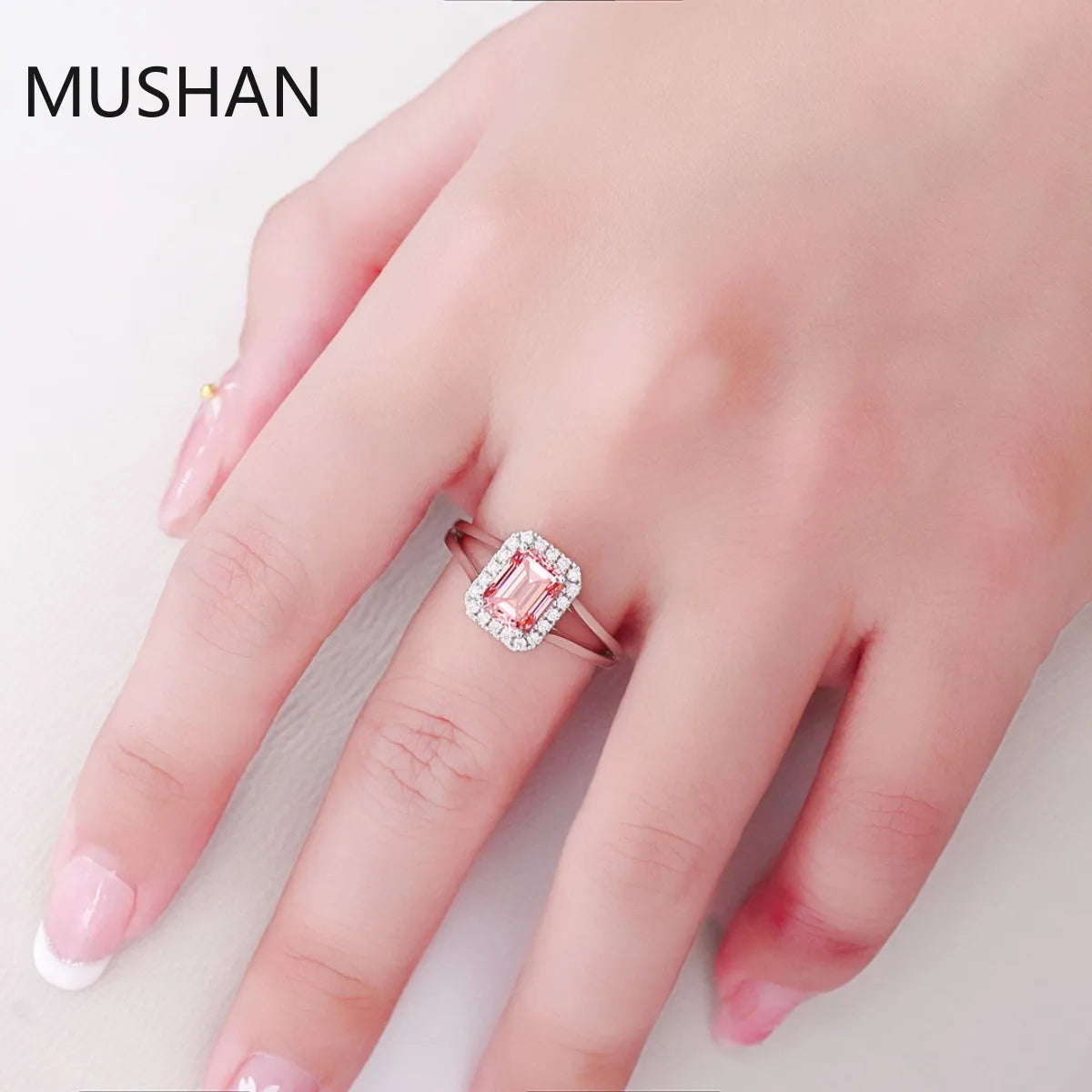 MUSHAN Luxury Custom 14K 18K Gold Rings Band Jewelry With Moissanite Diamond Lab Grown Gemstones Diamond Wedding Ring For Women