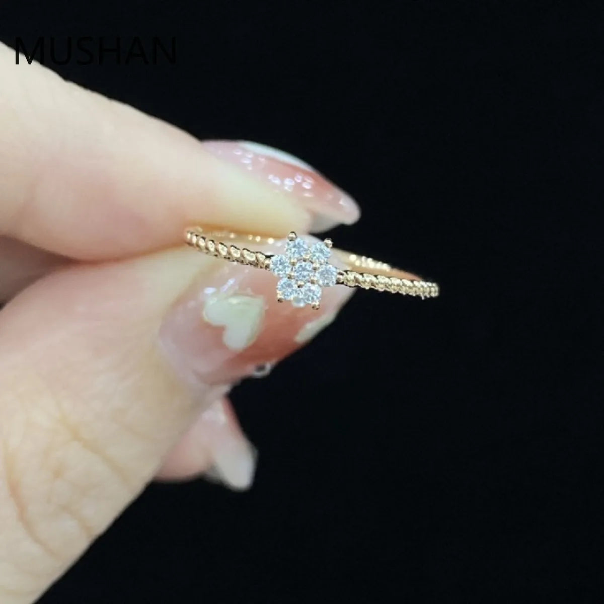 MUSHAN Luxury Custom 14K 18K Gold Rings Band Jewelry With Moissanite Diamond Lab Grown Gemstones Diamond Wedding Ring For Women