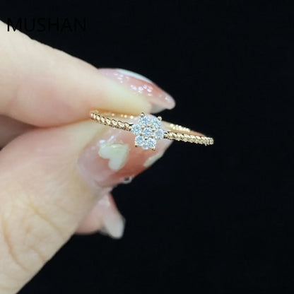 MUSHAN Luxury Custom 14K 18K Gold Rings Band Jewelry With Moissanite Diamond Lab Grown Gemstones Diamond Wedding Ring For Women