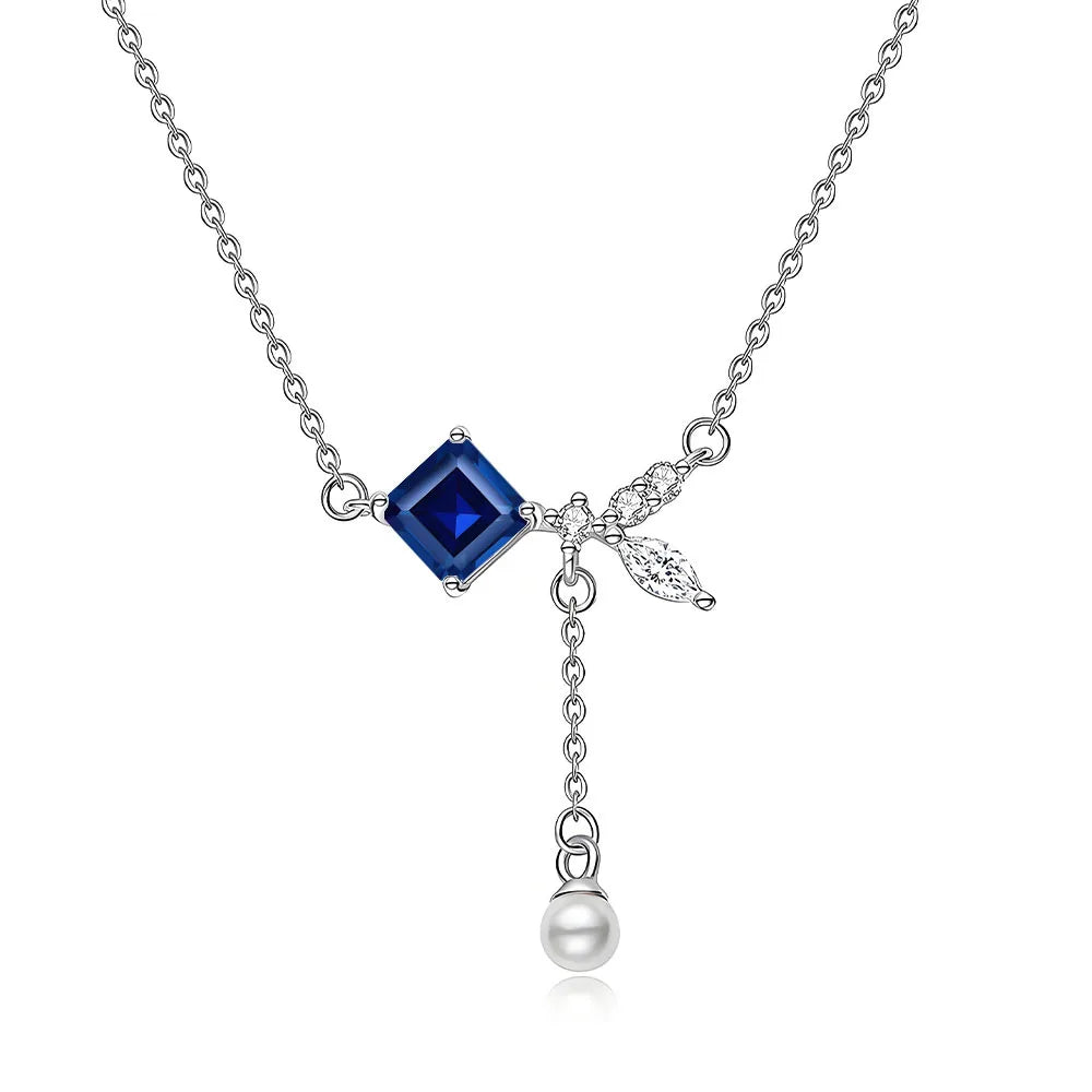 MuShan Jewelry 925 Sterling Silver Necklace Pendant Chain HCD Gemstones Vintage Style Best Friend Gift Women Necklaces Jewelry