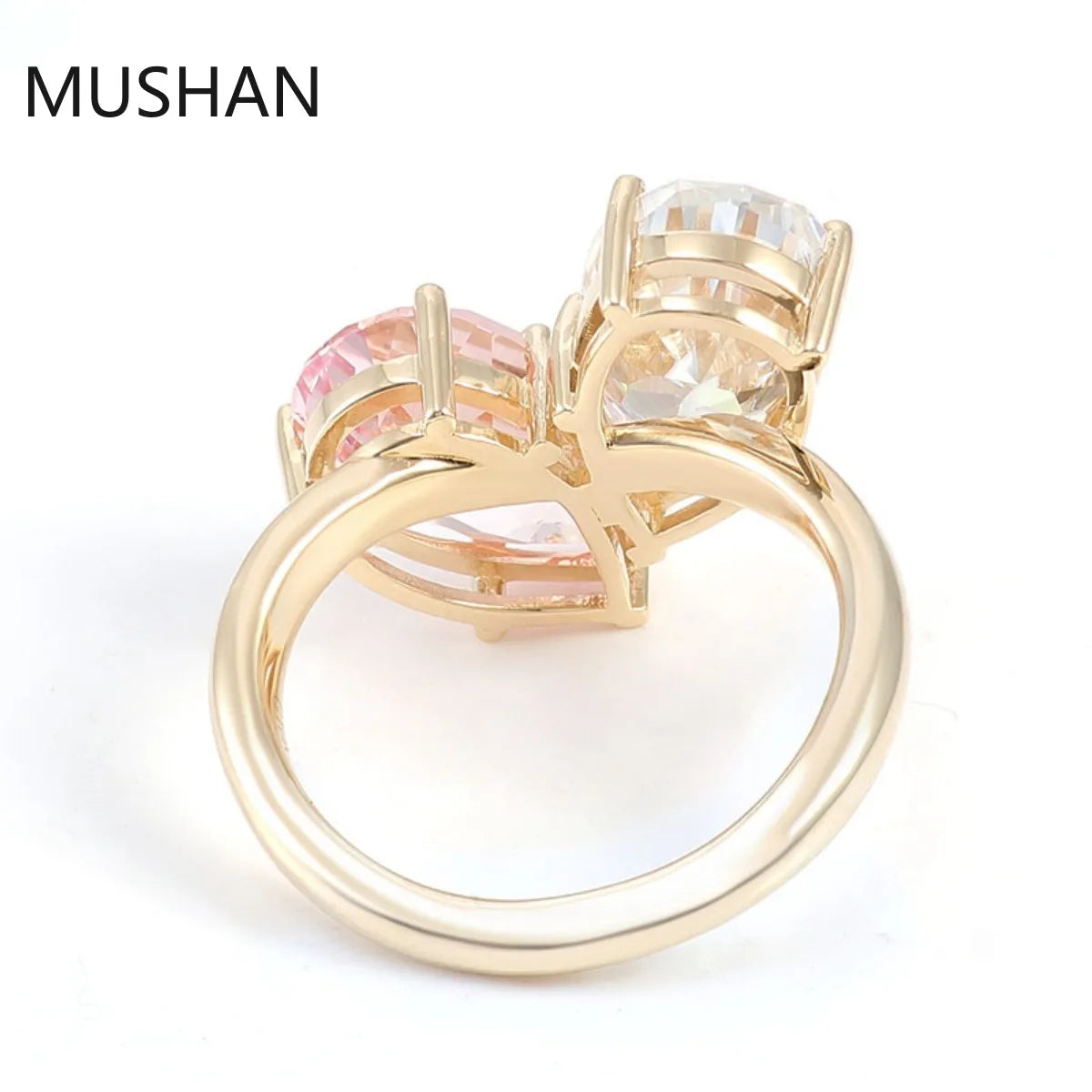 MUSHAN Luxury Custom 14K 18K Gold Rings Band Jewelry With Moissanite Diamond Lab Grown Gemstones Diamond Wedding Ring For Women