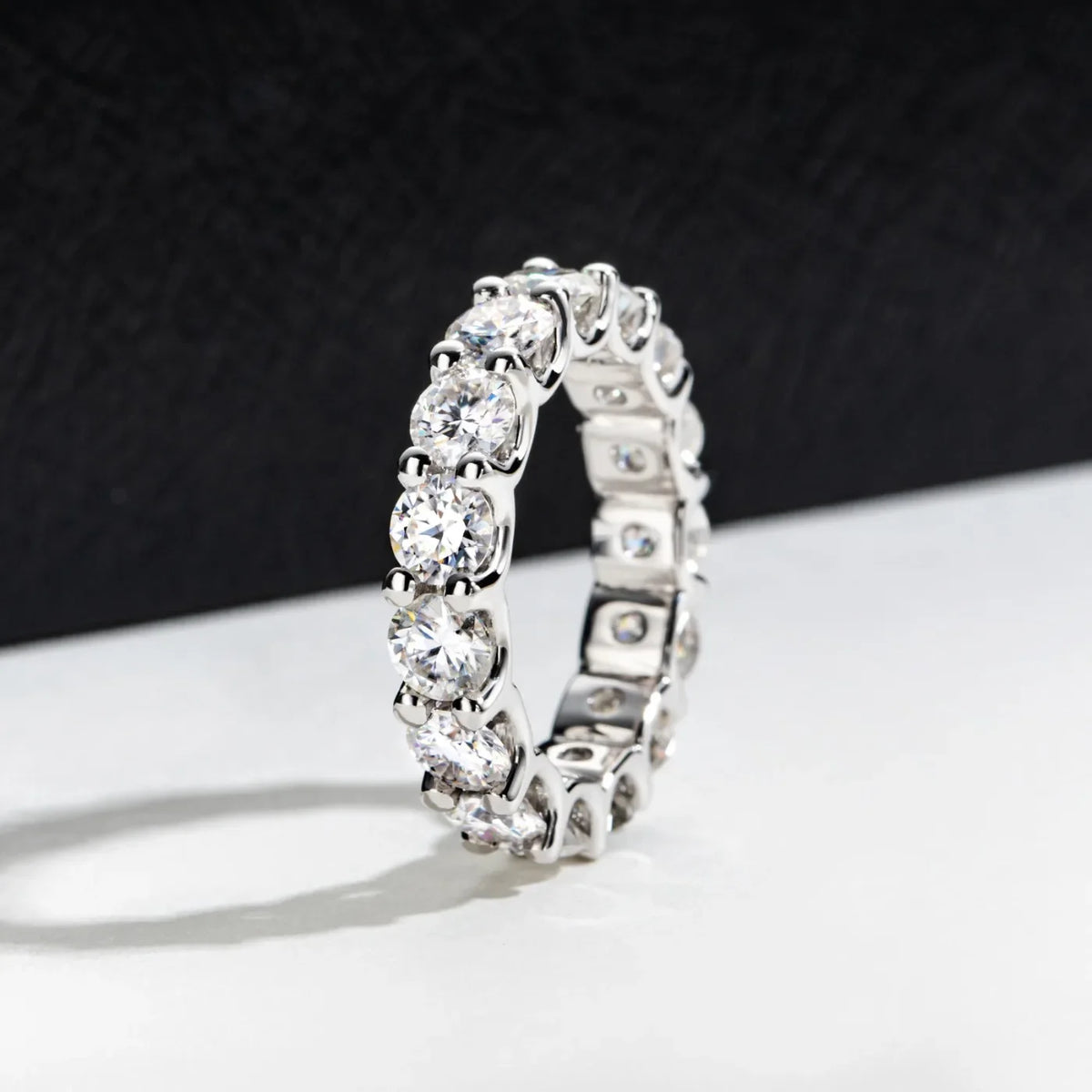 Joyas de lujo MUHAN, anillo de plata de ley 925, alianza de boda, anillos de diamantes de moissanita con certificado GRA para mujer, color D, joyería fina