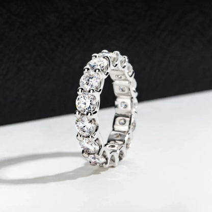 Joyas de lujo MUHAN, anillo de plata de ley 925, alianza de boda, anillos de diamantes de moissanita con certificado GRA para mujer, color D, joyería fina
