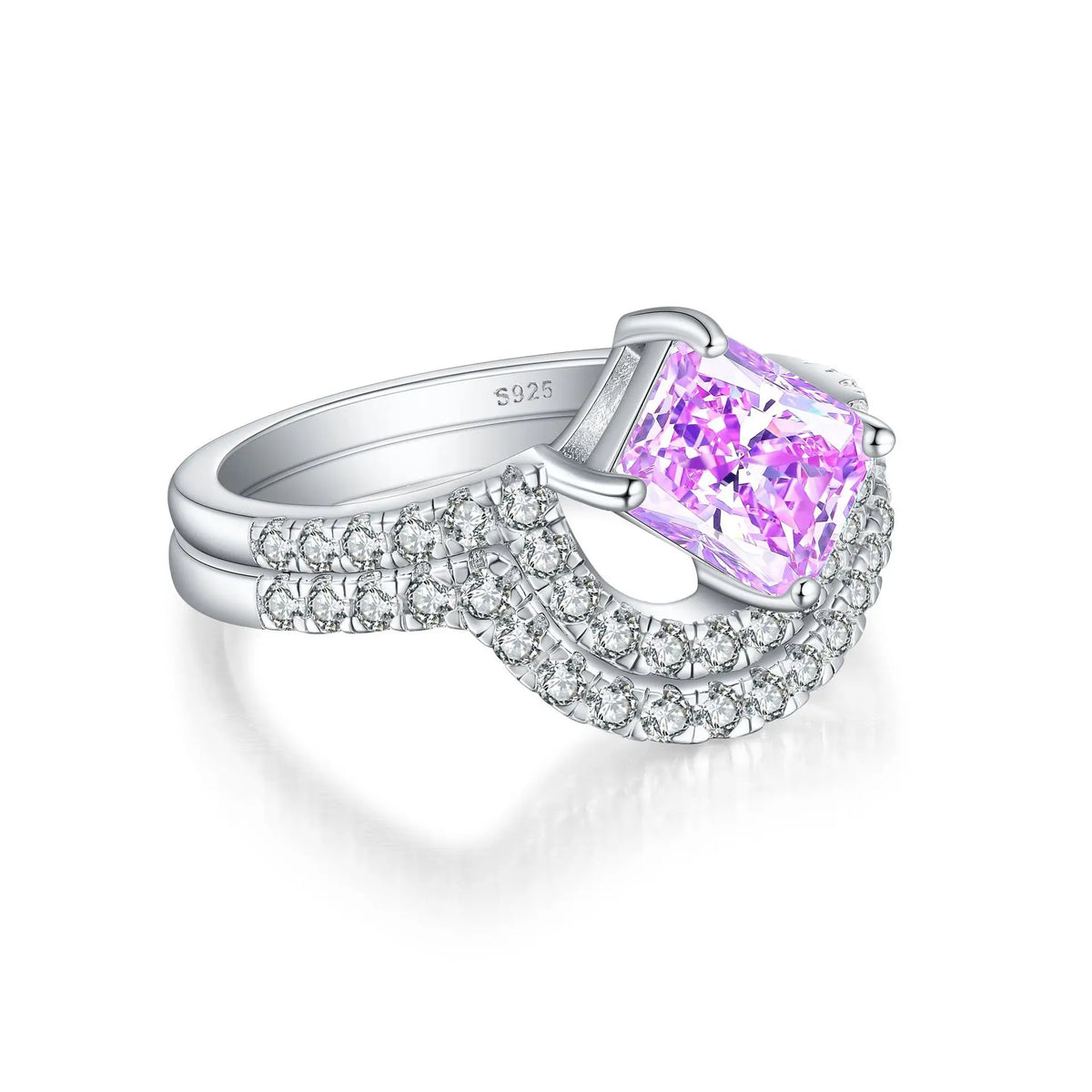 MuShan Jewelry 925 Sterling Silver Ring Wedding Band High Carbon Diamond Mother Day Gift Trendy Style Women Rings Fine Jewelry