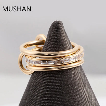 MUSHAN Luxury Custom 14K 18K Gold Rings Band Jewelry With Moissanite Diamond Lab Grown Gemstones Diamond Wedding Ring For Women