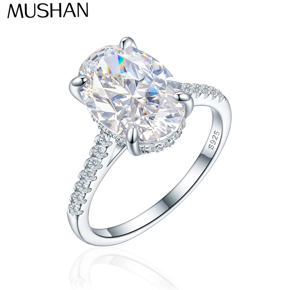 MuShan Designer Jewelry 4.5ct D Color VVS1 Moissanite Rings 925 Sterling Silver Ring Women 18K Gold Plated MST Patent Jewelry