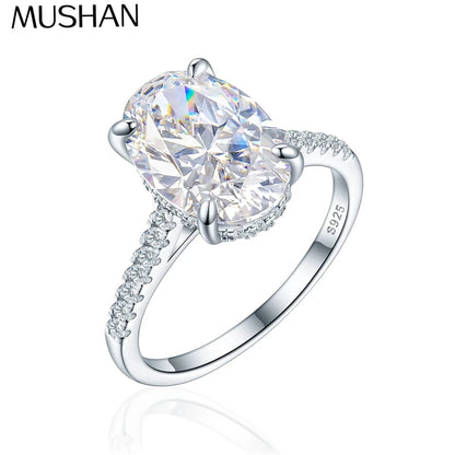 MuShan Designer Jewelry 4.5ct D Color VVS1 Moissanite Rings 925 Sterling Silver Ring Women 18K Gold Plated MST Patent Jewelry