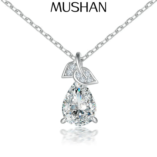 Collier MuShan Designer Jewelry en argent sterling 925, zircon 7A en forme de cœur, bijou de mariage pour femme, plaqué or véritable, pendentif de haute qualité
