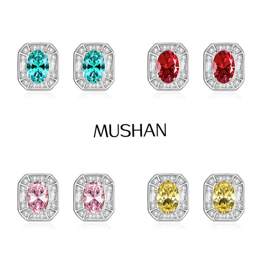 MuShan Luxury Jewelry 925 Sterling Silver Dangling Earrings Sparkling Moissanite Bridal Party Ladies 18K Gold Plated MST Patent