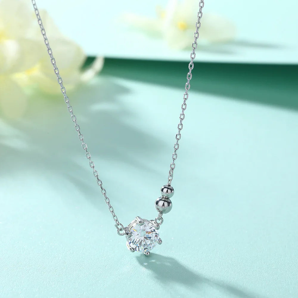 MuShan Luxury Jewelry 925 Sterling Silver Necklace Zircon 7A Infinity Office for Bride Real Gold Plated Premium Jewelry Pendant