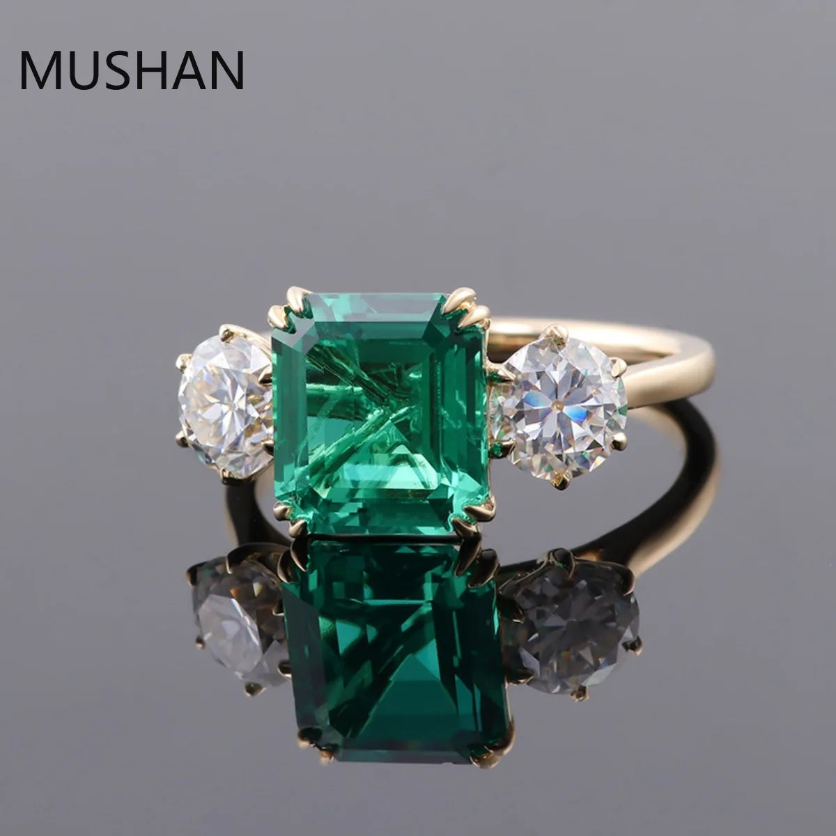 MUSHAN Luxury Custom 14K 18K Gold Rings Band Jewelry With Moissanite Diamond Lab Grown Gemstones Diamond Wedding Ring For Women
